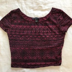 FOREVER 21 MAROON CROP TOP
